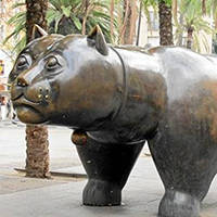 arte pubblica scultura el gato de Botero (il gatto) Rambla del raval
