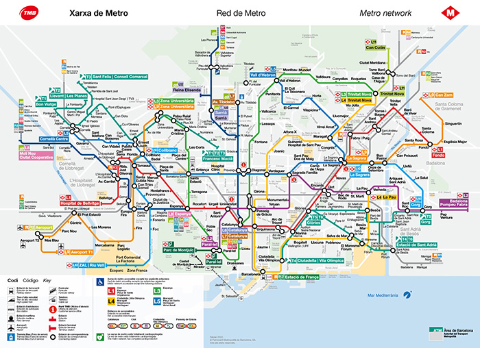 Piano della metropolitana di Barcellona 2022