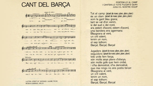 L’inno dell’FC Barcelona: “El cant del Barça” in versione cantata e karaoke
