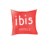 disegno del logo rosso dell' hotel Ibis