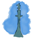disegno della statua di cristoforo colombo