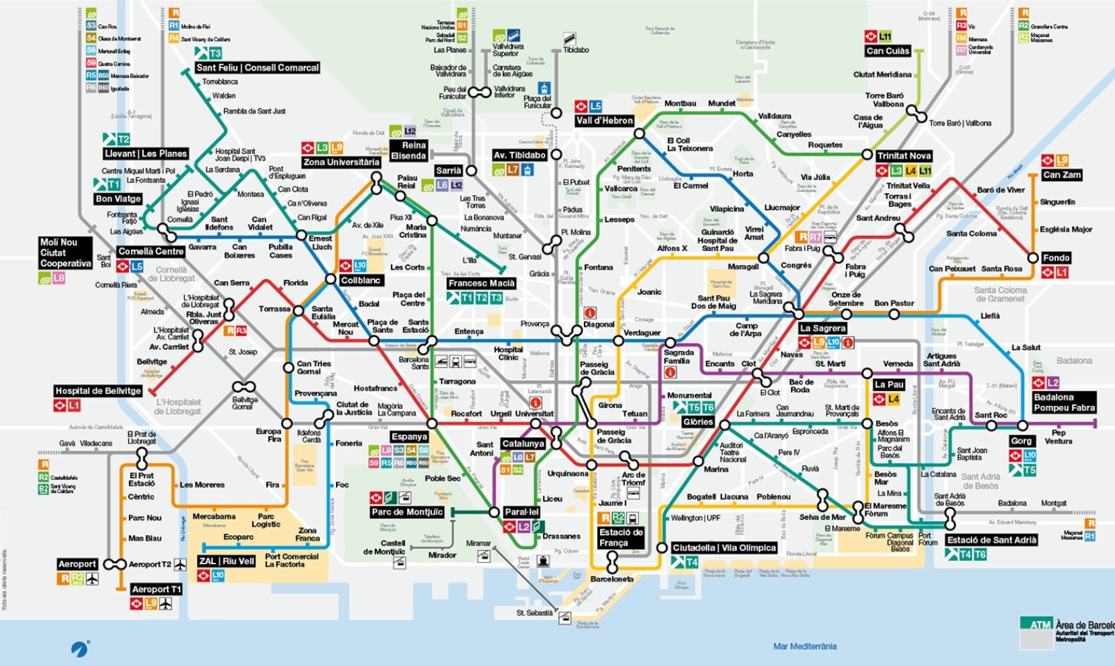 mappa della metropolitana di Barcellona