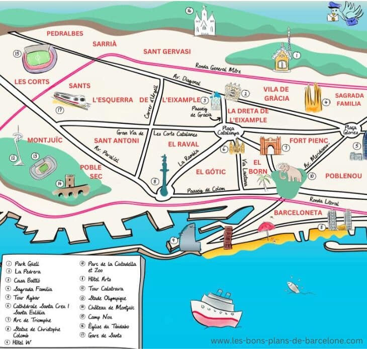 mappa di Barcellona disegnata 1